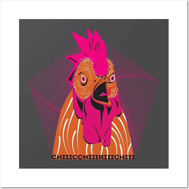 Screaming Rooster Wall Art by Stecra